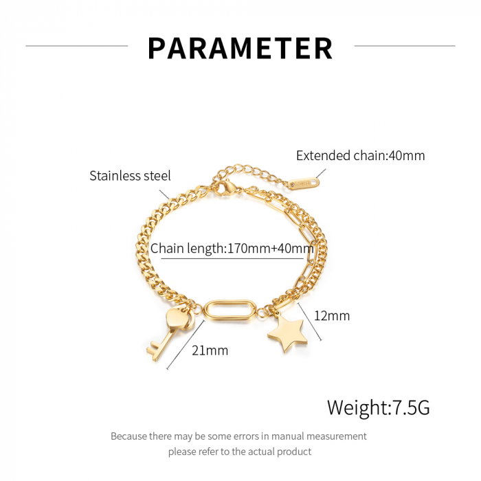 Bratara inox cu cheie si steluta [5]