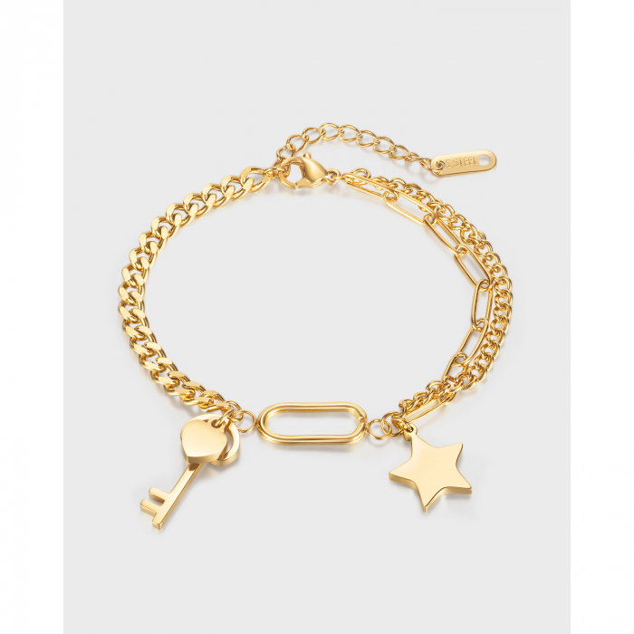 Bratara inox cu cheie si steluta [2]
