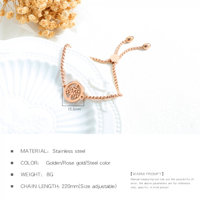 Bratara inox cu copacul vietii Rose Gold [4]
