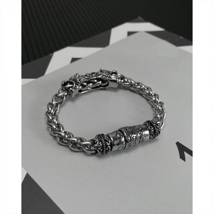 Bratara inox cu curce malteza, flori de lis si inchidere magnetica [4]