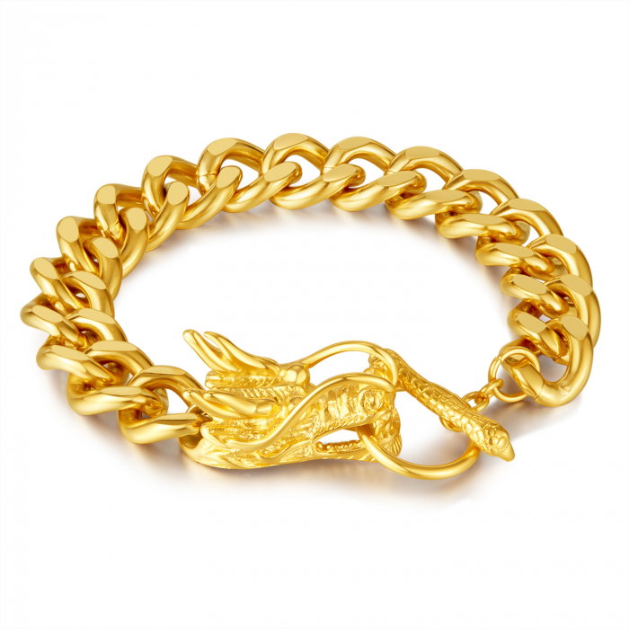 Bratara inox ARGINTIU cu Dragon [1]