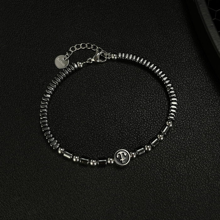 Bratara inox cu hematit si ancora [14]