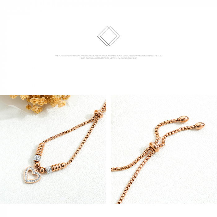 Bratara inox reglabila cu inimioara [5]