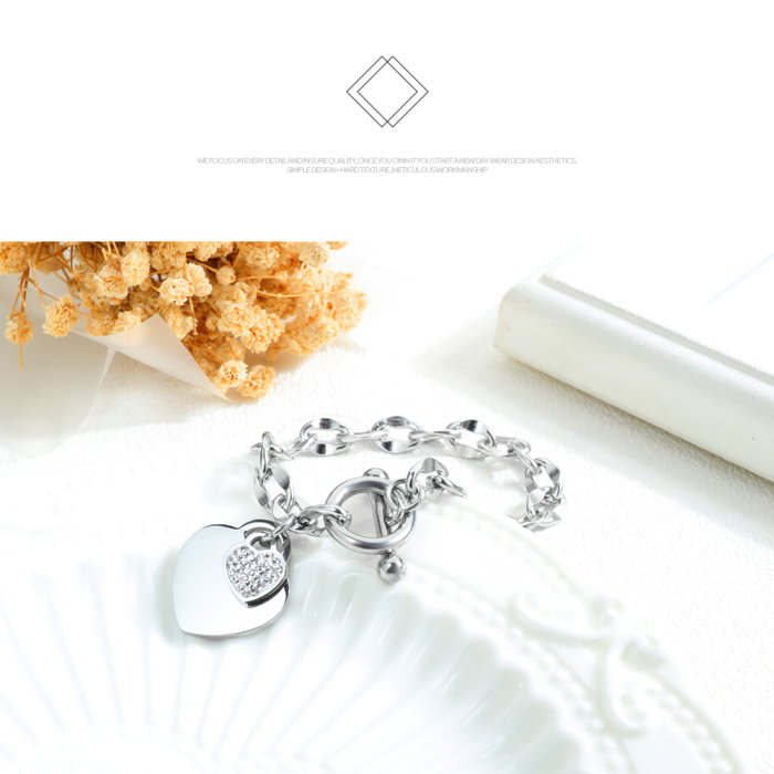 Bratara inox cu inimioara dubla – Rafinament si stralucire discreta [6]