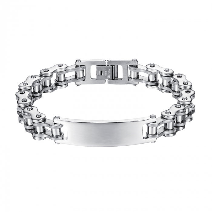 Bratara inox cu lant argintiu de motocicleta [1]