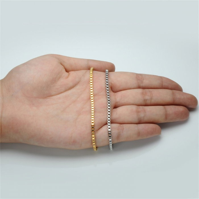 Bratara inox cu lant cubic [2]