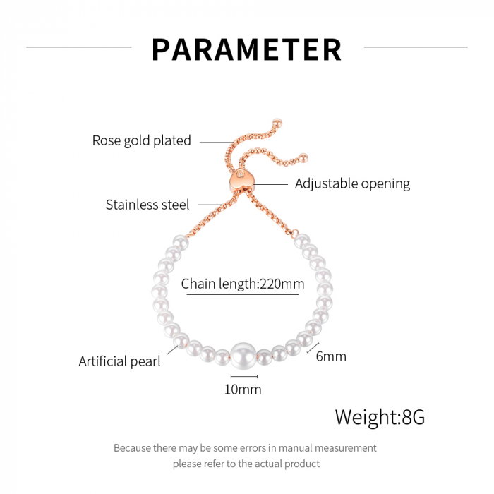 Bratara inox reglabila cu perle [5]