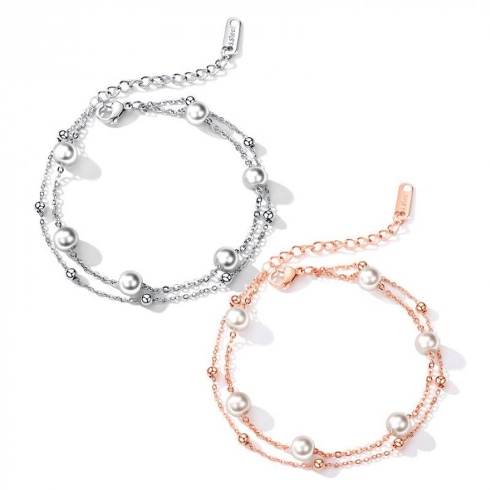 Bratara inox cu perle sintetice [5]