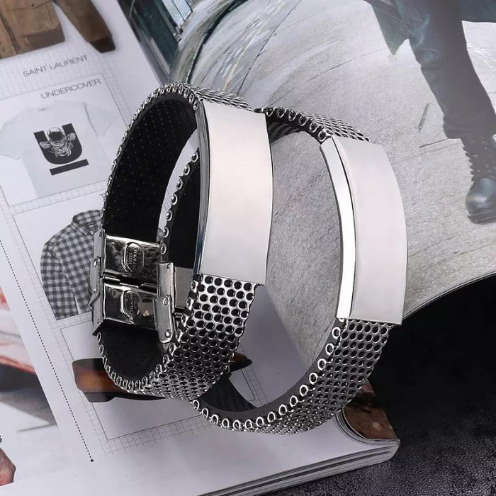 Bratara inox cu placuta argintie [4]