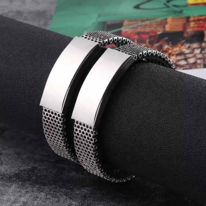 Bratara inox cu placuta argintie [2]