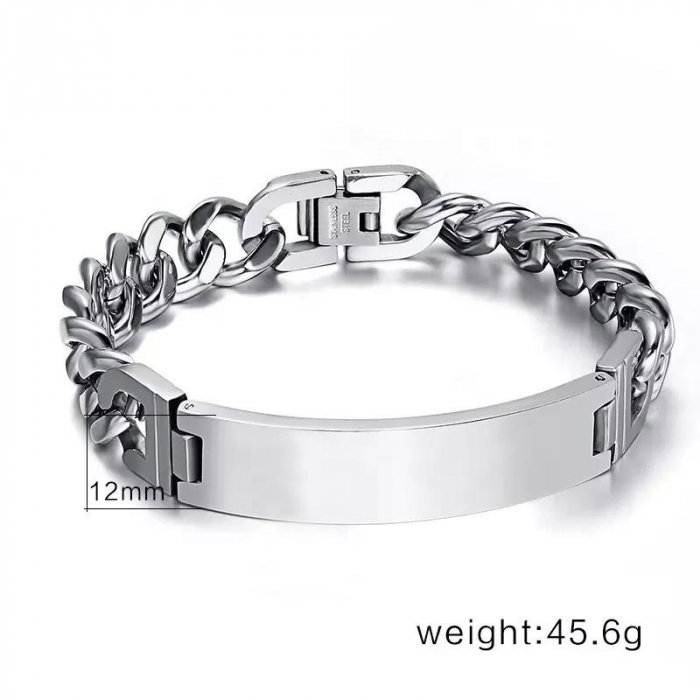 Bratara inox cu placuta curbata [3]