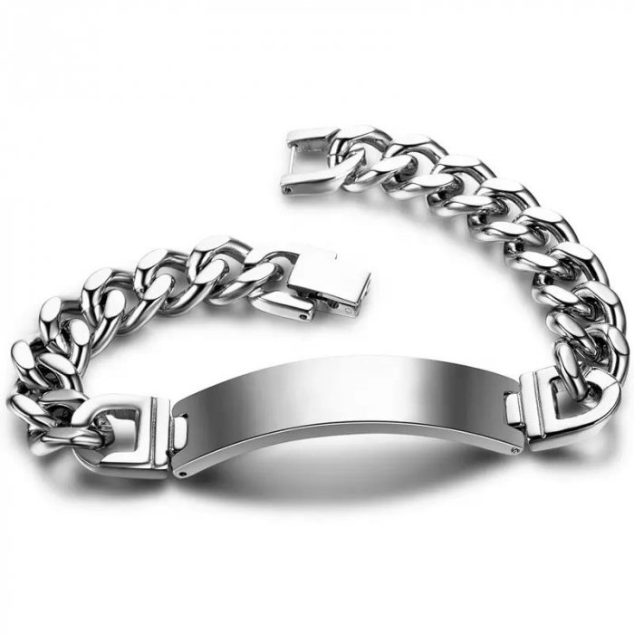 Bratara inox cu placuta curbata [1]