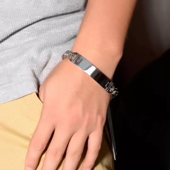 Bratara inox cu placuta curbata [2]