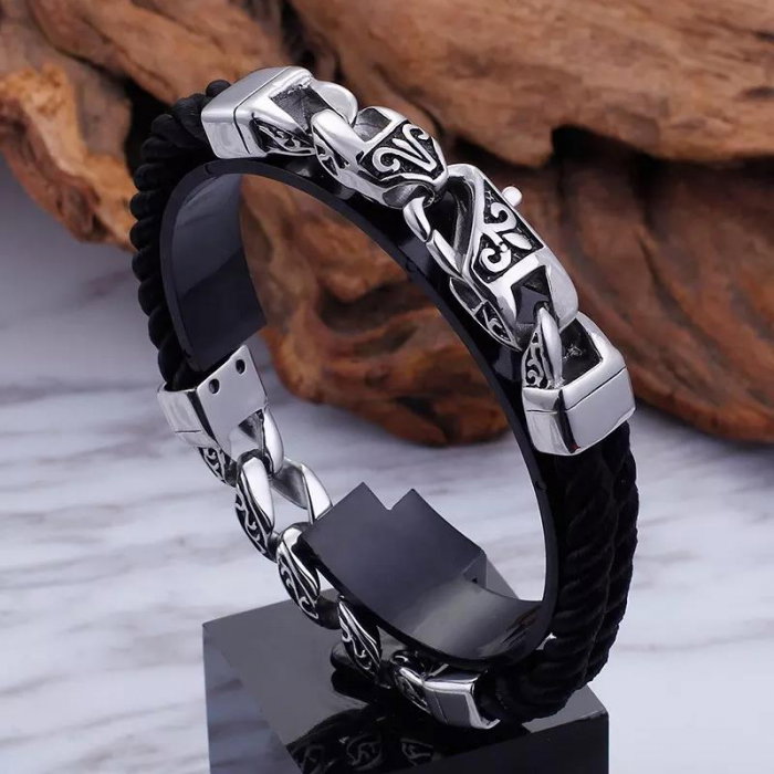 Bratara inox Totem cu franghie [3]