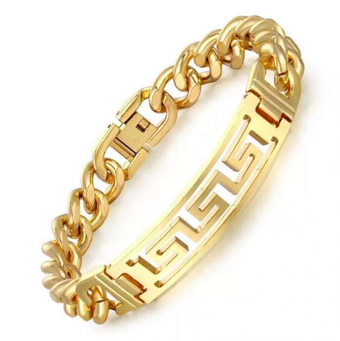 Bratara aurie din inox cu placuta decupata [1]