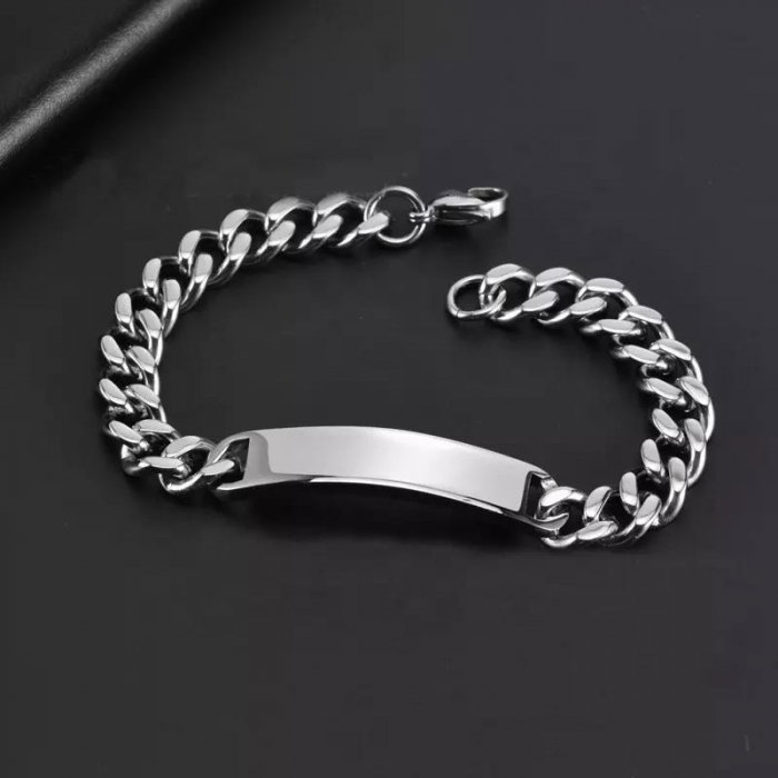 Bratara inox cu placuta curbata Simplicity [3]