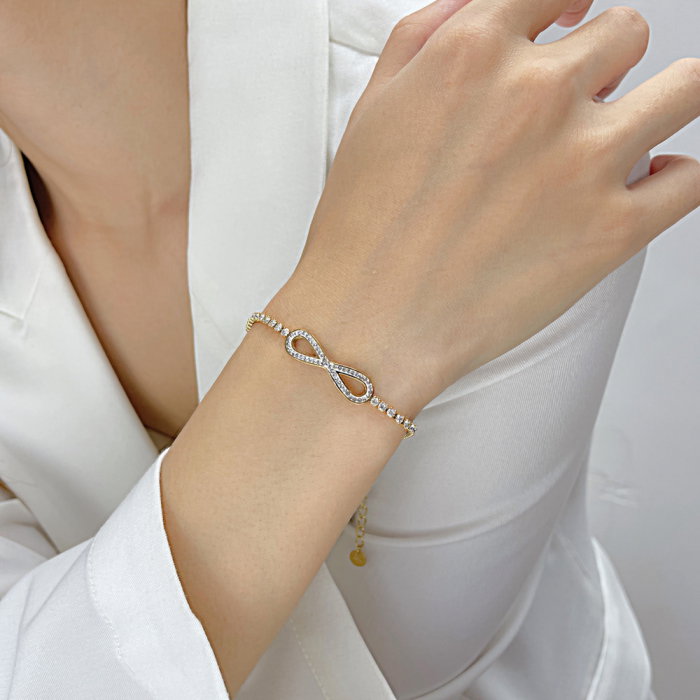 Bratara tennis inox cu zirconii si infinit [11]