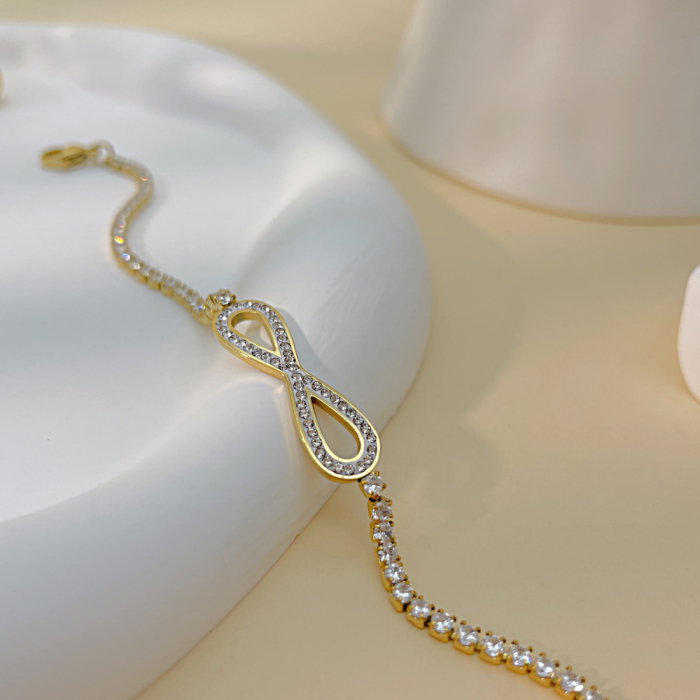 Bratara tennis inox cu zirconii si infinit [12]