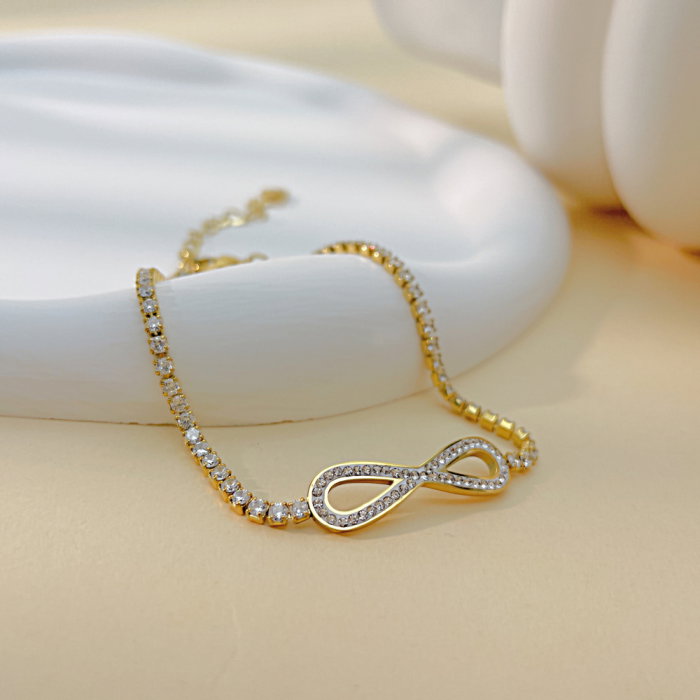Bratara tennis inox cu zirconii si infinit [7]