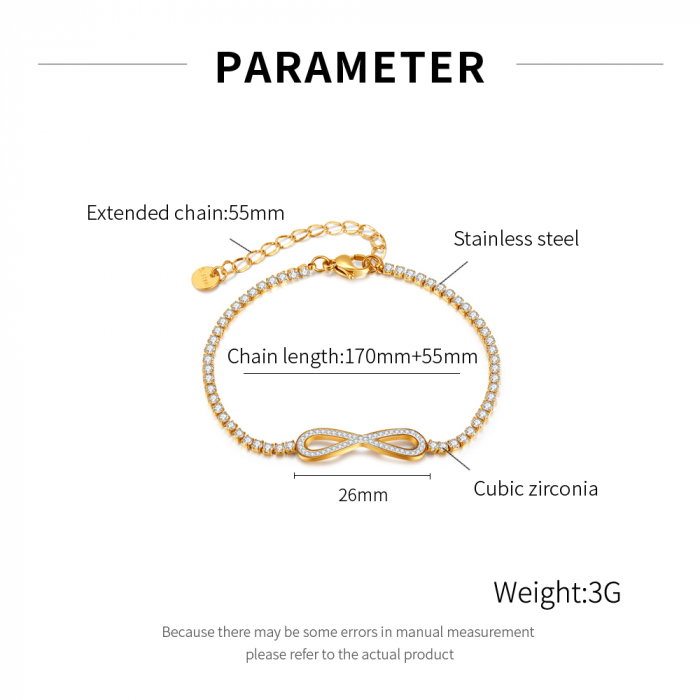 Bratara tennis inox cu zirconii si infinit [6]