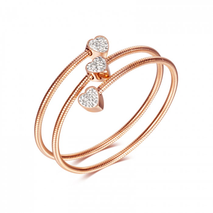 Bratara inox cu zirconii inimioara [1]