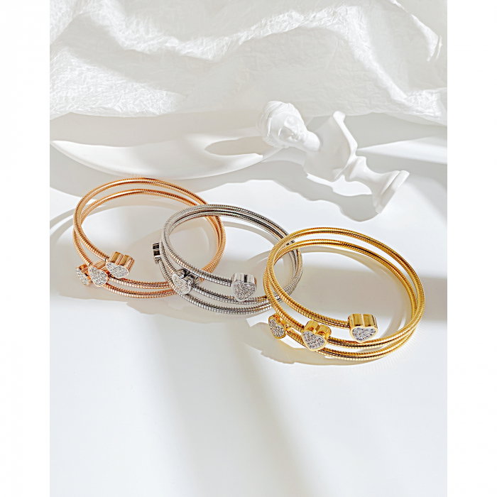 Bratara inox cu zirconii inimioara [5]