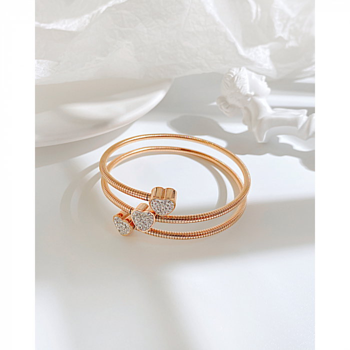 Bratara inox cu zirconii inimioara [4]