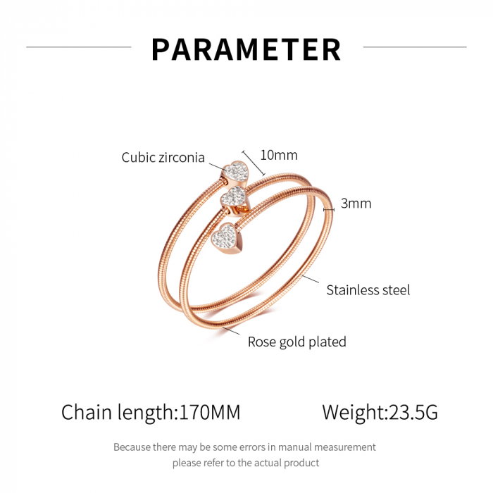 Bratara inox cu zirconii inimioara [3]