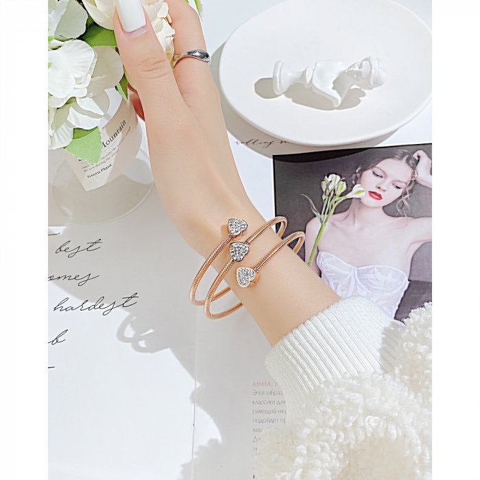 Bratara inox cu zirconii inimioara [2]