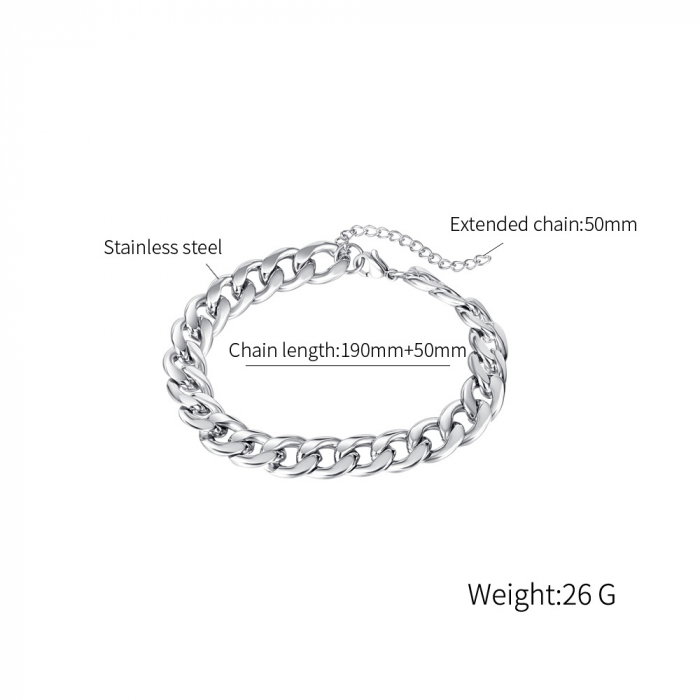 Bratara inox model lant curb de 8 mm [7]