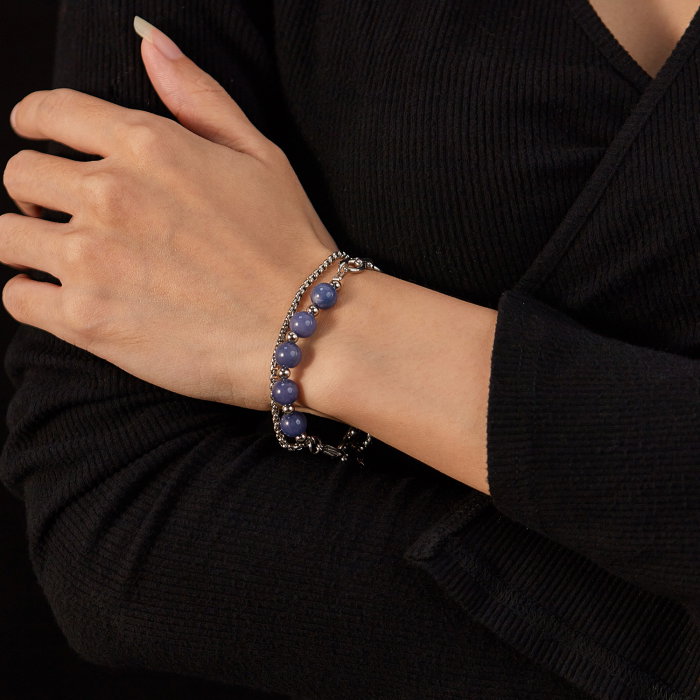 Bratara inox dubla si reglabila cu Aventurin [9]