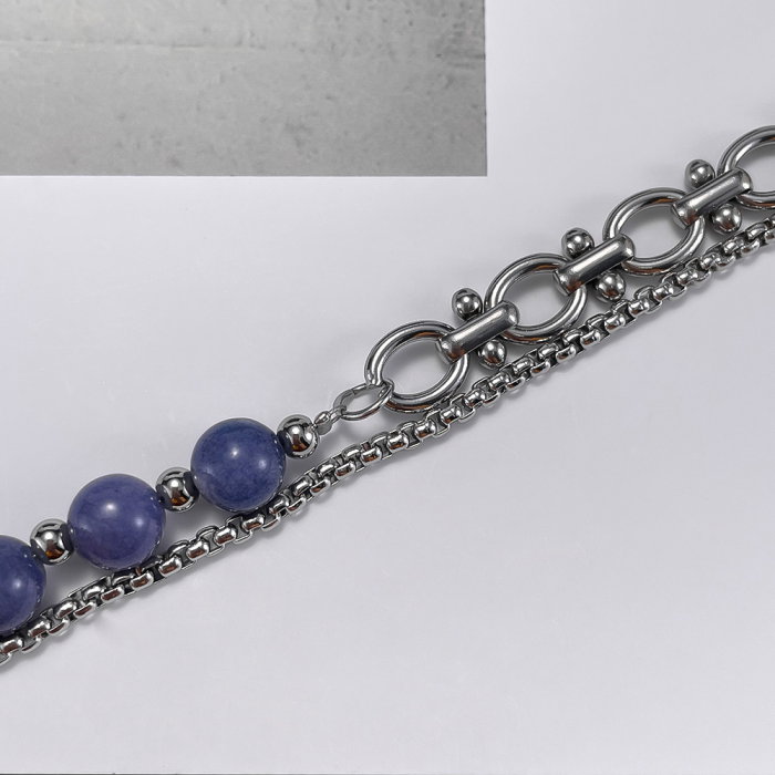 Bratara inox dubla si reglabila cu Aventurin [12]