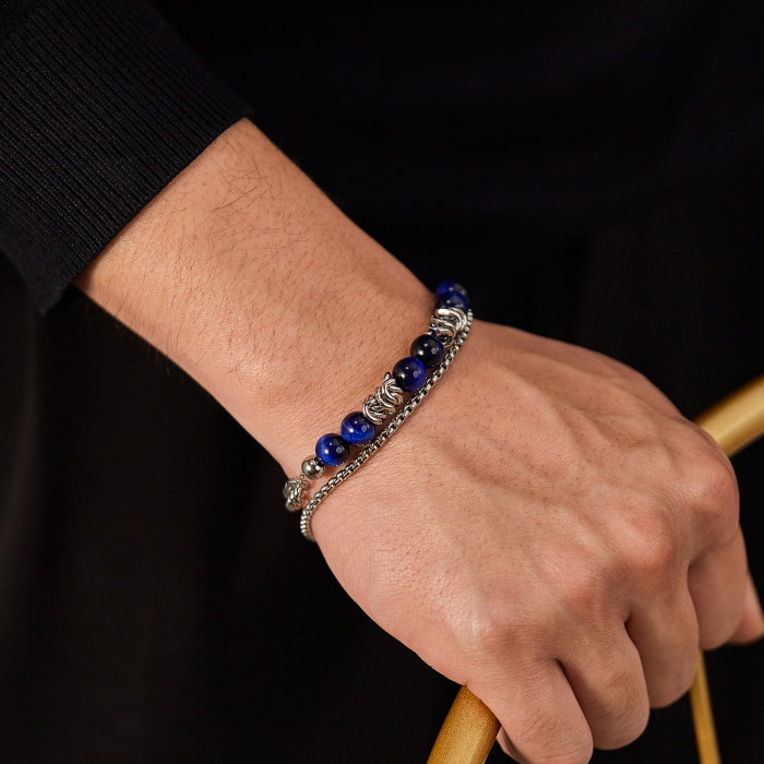 Bratara inox dubla si reglabila cu Ochi de Tigru [8]