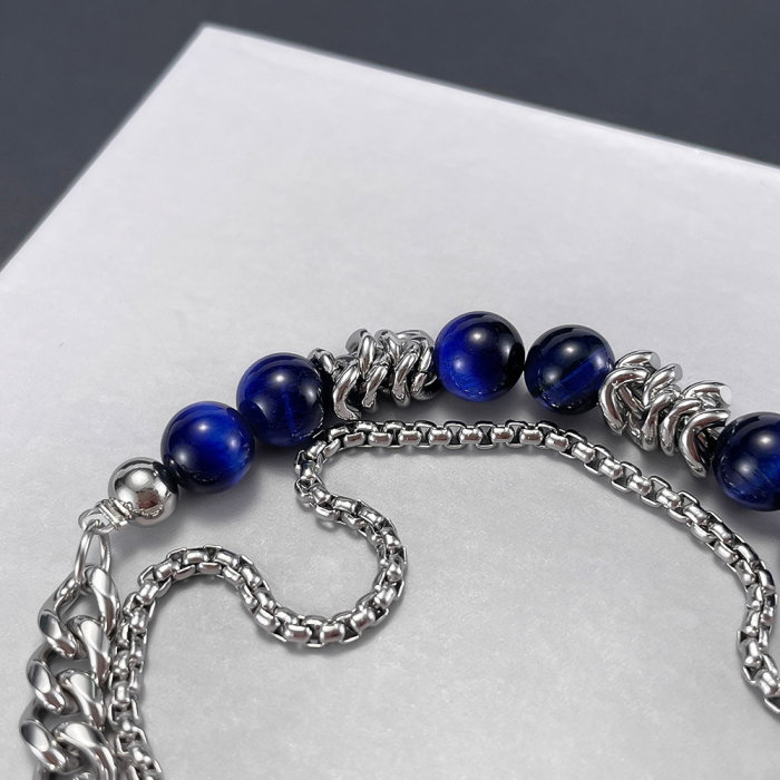 Bratara inox dubla si reglabila cu Ochi de Tigru [5]