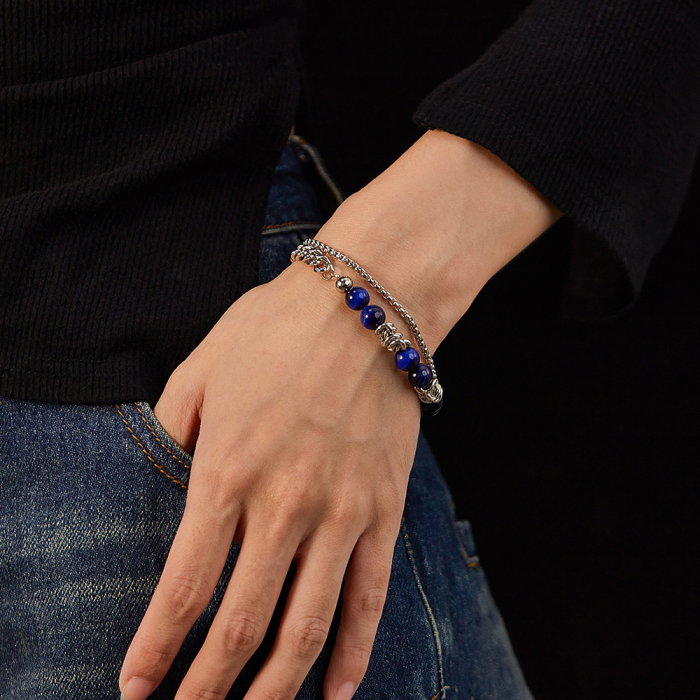 Bratara inox dubla si reglabila cu Ochi de Tigru [2]