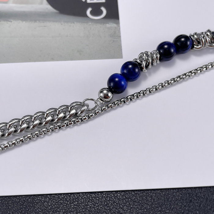 Bratara inox dubla si reglabila cu Ochi de Tigru [3]