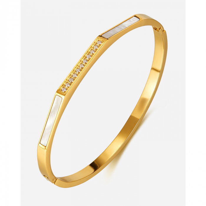 Bratara inox Elegance cu abalone si zirconii [9]