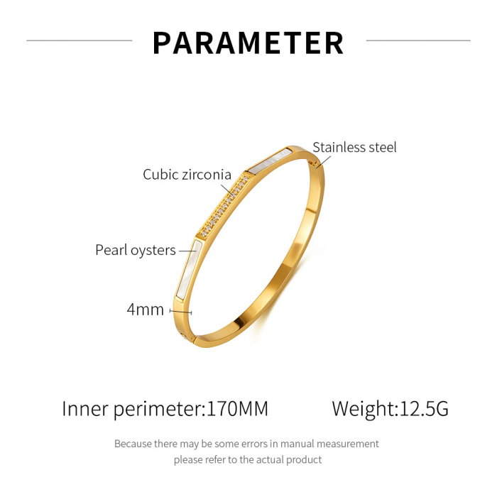 Bratara inox Elegance cu abalone si zirconii [5]