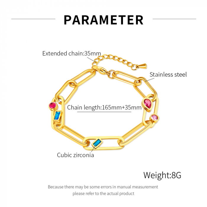 Bratara inox Elegance cu zirconii colorate [6]