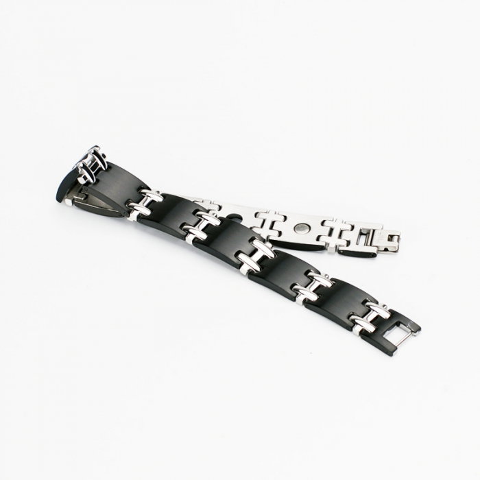 Bratara inox eleganta in 2 tonuri cu magneti, turmalina, germaniu si anioni [2]