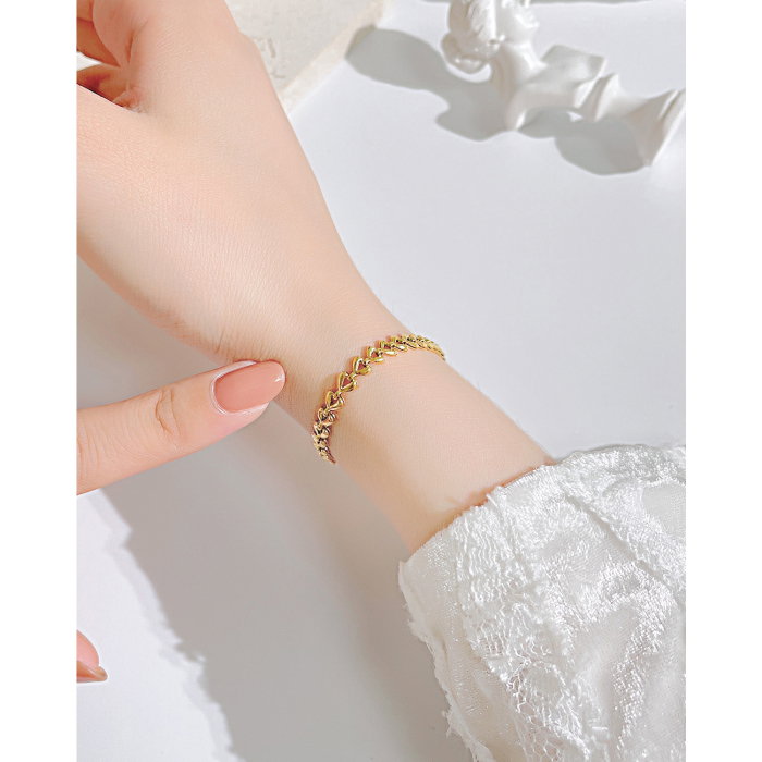 Bratara inox Frunza de Maslin placata cu Aur 18 k – Stralucire si Eleganta Naturala [2]