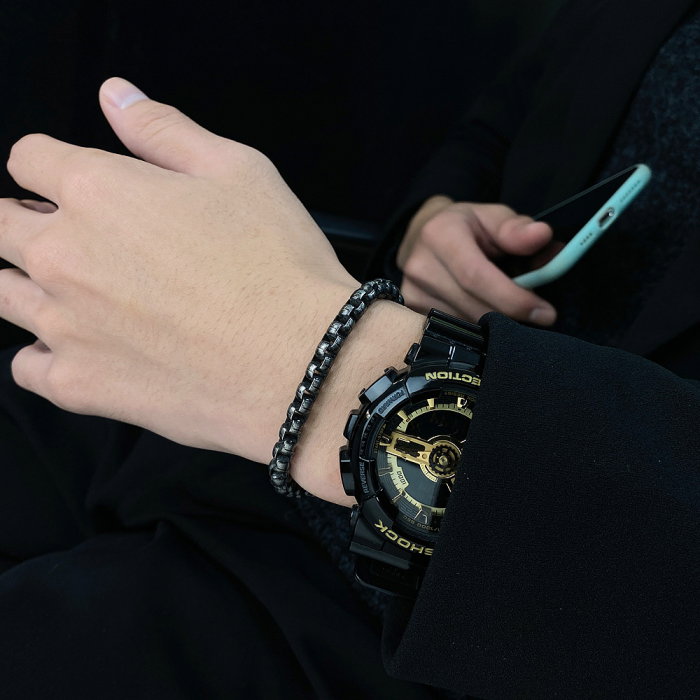 Bratara inox gunmetal – Forta si eleganta industriala [11]