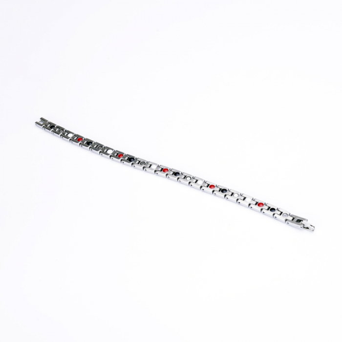 Bratara inox in 2 tonuri cu magneti, turmalina, germaniu si anioni [4]