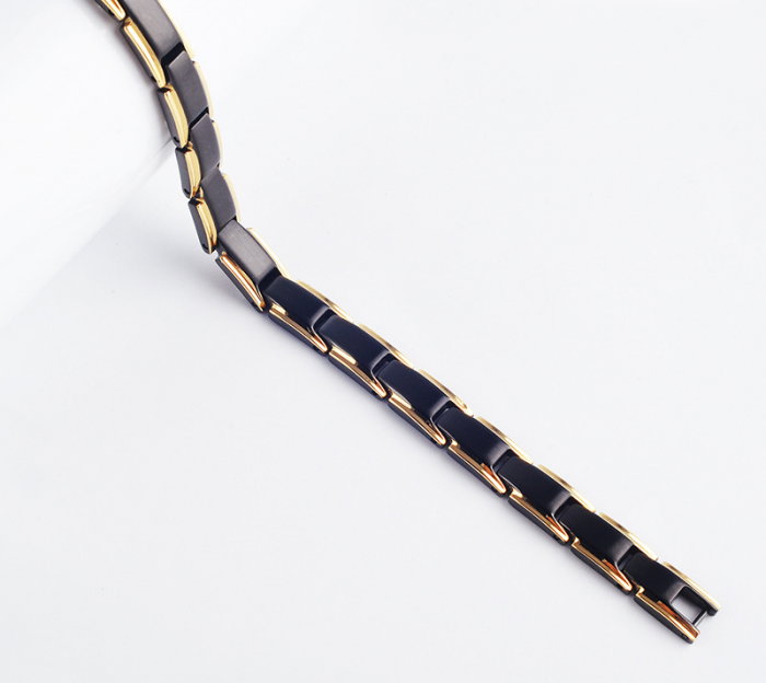 Bratara inox in 2 tonuri cu magneti, turmalina, germaniu si anioni [3]