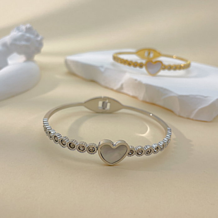 Bratara inox inima cu abalone si zirconii [5]