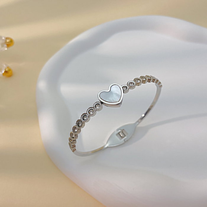 Bratara inox inima cu abalone si zirconii [2]