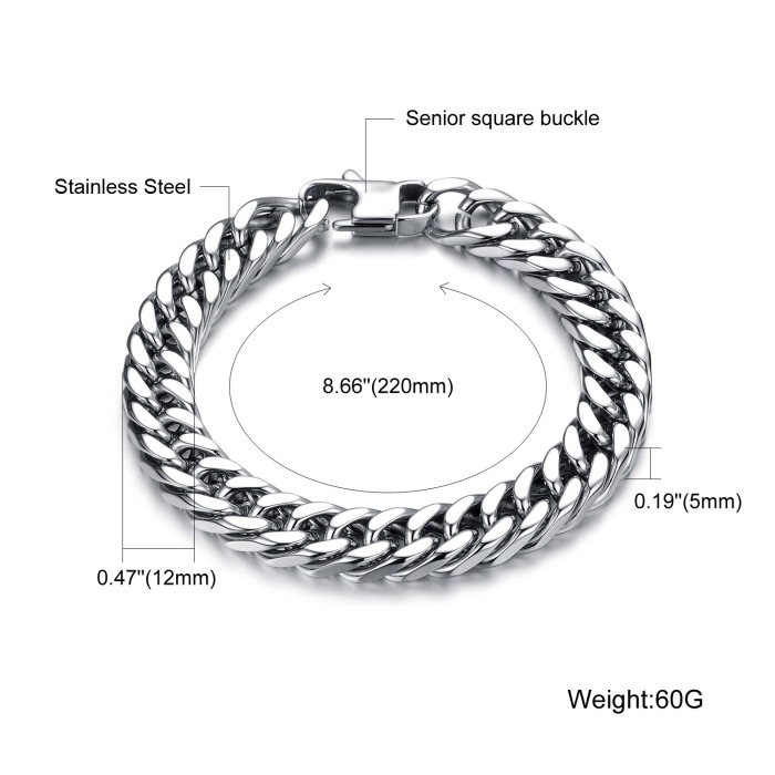 Bratara inox lant cubanez – Putere si rafinament masculin [5]