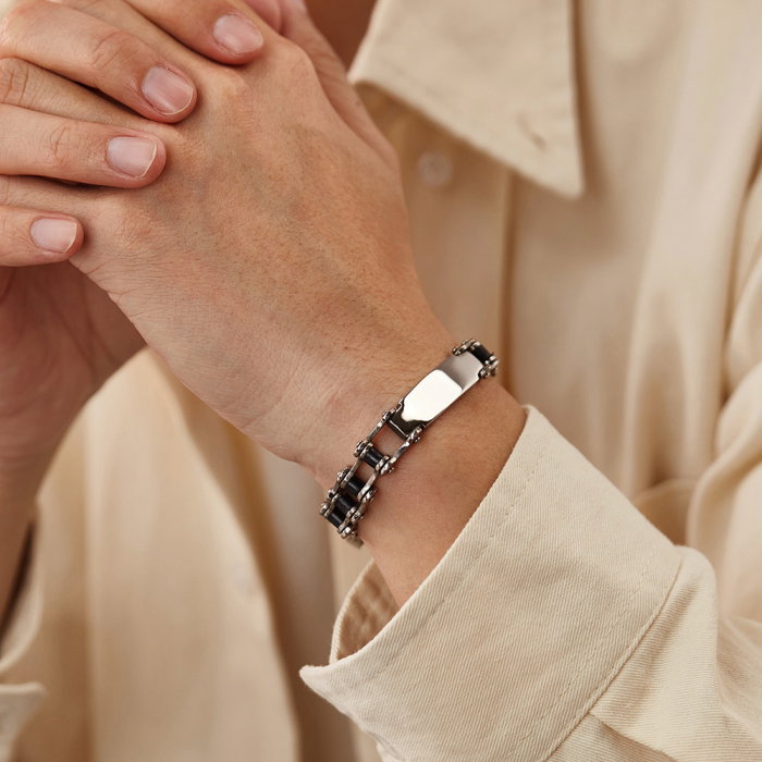 Bratara inox Lant Moto cu Placuta – Forta si Masculinitate [4]