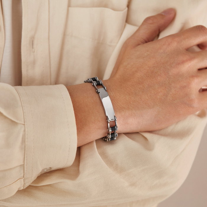 Bratara inox Lant Moto cu Placuta – Forta si Masculinitate [8]