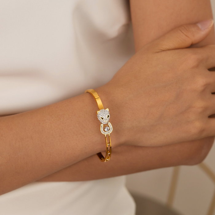 Bratara inox Leopard cu zirconii [11]